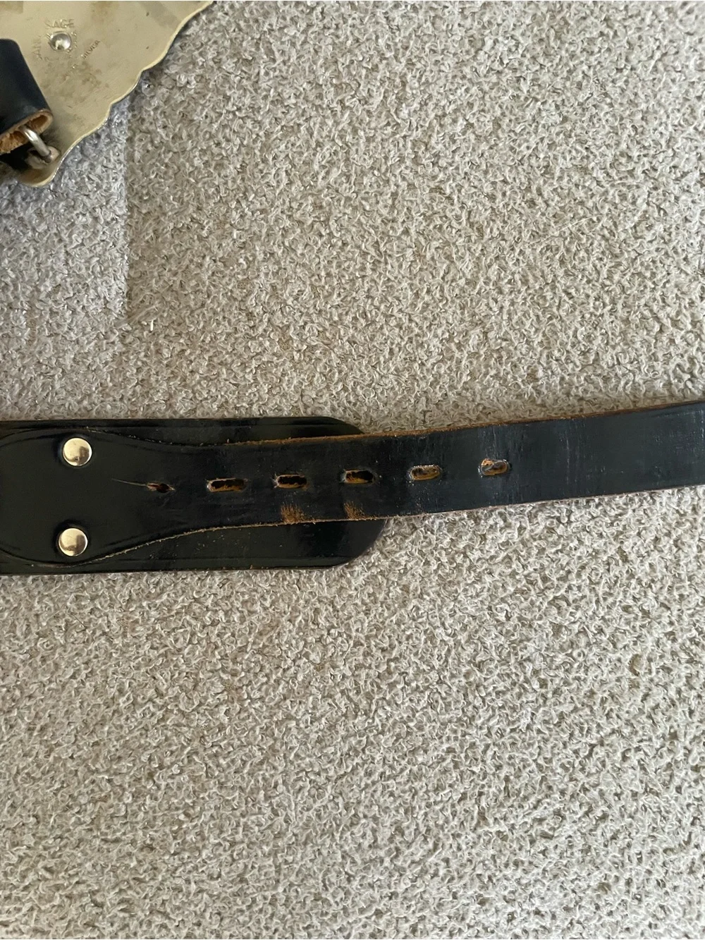 Vintage Western Cowboy Black Leather Belt